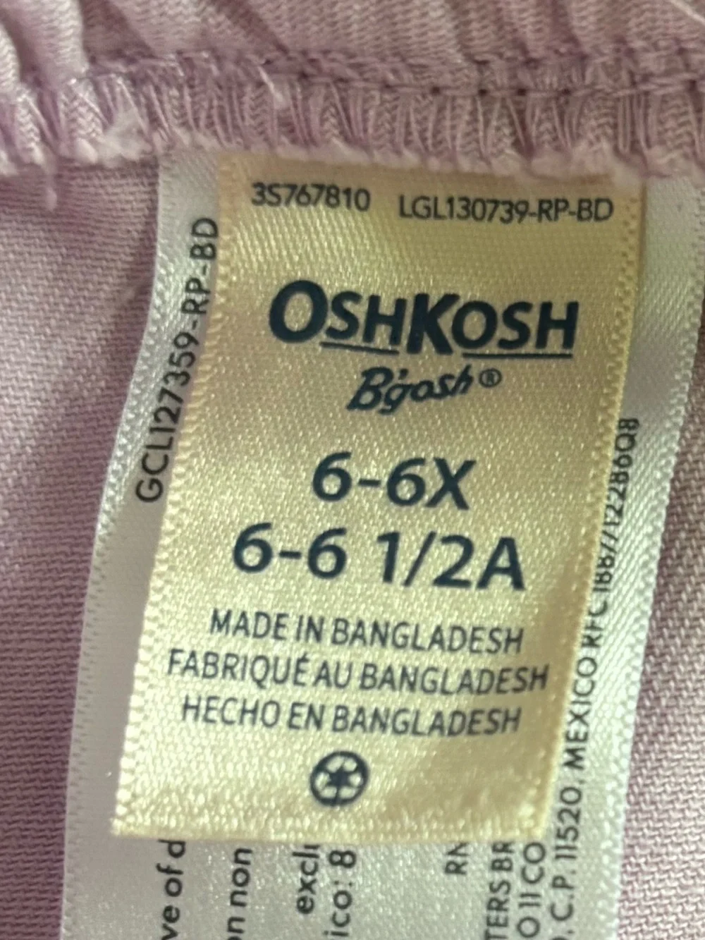 Oshkosh B’gosh Lavender Cotton Denim Jumper Overall Dress Size 6-6X